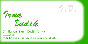 irma dudik business card